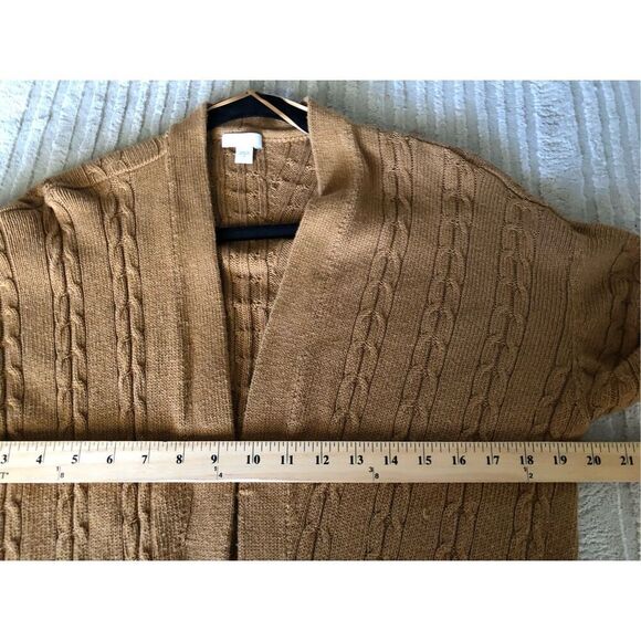 J Jill Open Front Cable Knit Boho Cardigan Size M - Picture 10 of 12